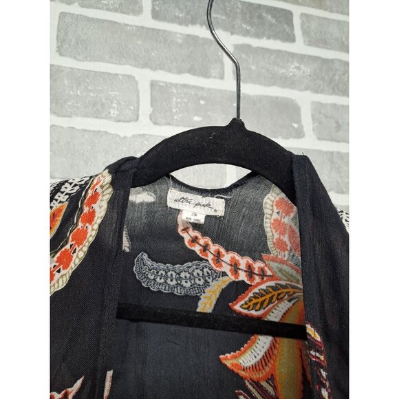 Ultra Pink Women’s Fringe Kimono Open-Front Floral Bohemian Multicolor Size 2X - Picture 6 of 10